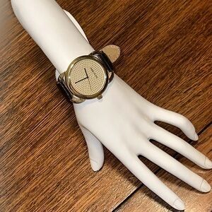 Women’s Anne Klein gold and black fashion quartz watch